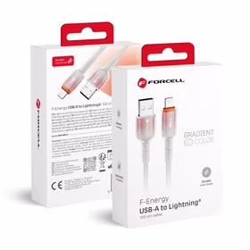 FORCELL F-ENERGY C353 kabelis USB A į Lightning 2,4A 12W Gradient 1 m baltas