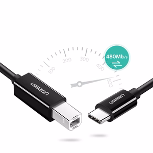Ugreen US241 USB-C 2.0 - USB-B laidas 1m - juodas