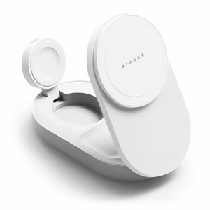 "Ringke QI2.2 25W 3in1" magnetinis indukcinis įkroviklis "MagSafe" - baltos spalvos