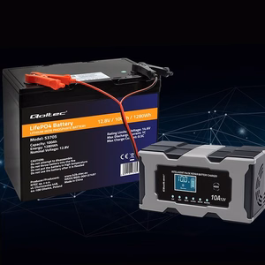 Qoltec 52493 įkroviklis 12V 10A | Lygintuvas su taisymo funkcija AGM GEL LiFePO4 baterijos | LCD