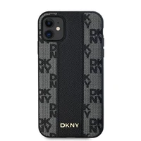 DKNY Odinis langeliais raštuotas magnetinis dėklas iPhone 11 / Xr - juodas