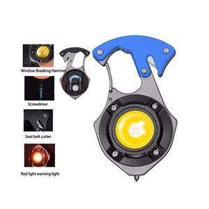 Mini žibintuvėlis LED raktų pakabukas W5143 Type C su 2 atsuktuvo antgaliais mėlynas