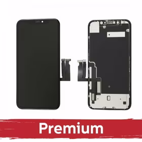 Ekranas skirtas iPhone XR juodas (INCELL su metaline skarda / Premium)