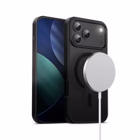 Crong Hybrid Frost MAG Cover - MagSafe iPhone 17 Pro Max dėklas (juodas)