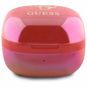 Guess Bluetooth ausinės GUTWSJ144ESF TWS + įkrovimo stotelė fuksijos/fuksijos perlamutrinės 4G spausdintas logotipas