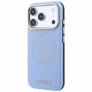 Guess Perforated 4G Gold Logo MagSafe dėklas, skirtas iPhone 18 Pro / 17 Pro – spalva: šviesiai mėlyna