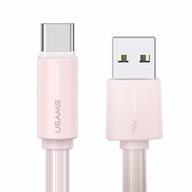 USAMS Laidas USB-C 3A YU Series 1m USB-C/USB-A rožinis SJ732USB04 (US-SJ732)