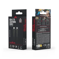 Maxlife MXUC-08 kabelis USB-C - Lightning 1,0 m 27W juodas nailonas
