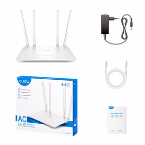 Cudy WR1200 belaidis maršrutizatorius Greitas eternetas Dviguba juosta (2,4 GHz / 5 GHz) Balta