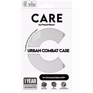 CARE by PanzerGlass Flagship Urban Combat dėklas Samsung Galaxy S25+ - skaidrus