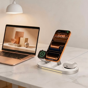 Tech-Protect A51 MagSafe 3-in-1 25W QI2.2 belaidis įkroviklis - baltas