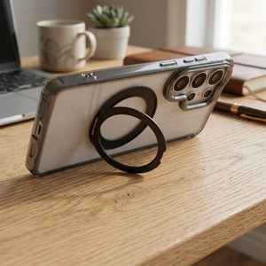 Case for Samsung S26 ULTRA Frame Circle Stand compatible with MagSafe black