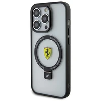 Ferrari FEHMP15LUSCAH iPhone 15 Pro 6.1" permatomas kietas dėklas su žiediniu stovu 2023 kolekcija Magnetinis