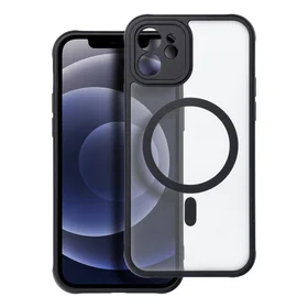 FULL MATTE MAG COVER magnetinis dėklas telefonui, suderinamas su MagSafe, skirtas IPHONE 12, juodas