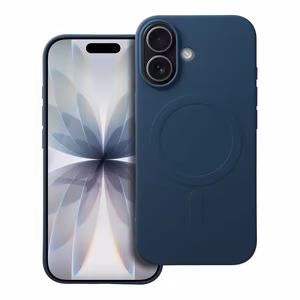 Silikoninis Magnetinis (didelė anga) dėklas telefonui, suderinamas su MagSafe, skirtas IPHONE 17, mėlynas