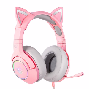 ONIKUMA K9 Pink RGB žaidimų ausinės