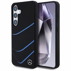 Mercedes Silikoninis Kontrastingos kreivės Magnetinis dėklas Samsung Galaxy S25 - juodas
