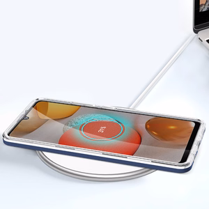 Skaidrus 3in1 dėklas Samsung Galaxy A42 5G rėmelio gelinis dangtelis mėlynas