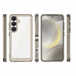 Kosminis dėklas su gelio rėmu Samsung Galaxy S25 - skaidrus juodas