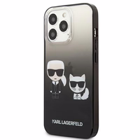 Karl Lagerfeld Gradient Ikonik Karl&Choupette dėklas iPhone 13 Pro / iPhone 13 – juodas