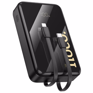 Išorinė baterija Hoco 20000 mAh QC PD 22,5W su integruotais laidais USB C + Lightning Q37A juoda