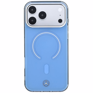 Mercedes Double Layer Iconic Logo dėklas, skirtas iPhone 18 Pro Max / 17 Pro Max, suderinamas su MagSafe – mėlynas