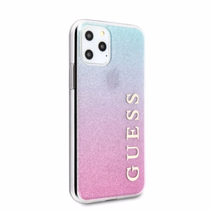 Guess GUHCN58PCUGLPBL iPhone 11 Pro розово-синий/розово-синий жёсткий чехол Glitter Gradient