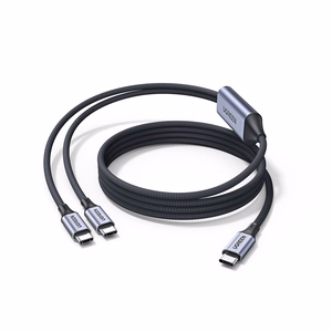 Ugreen 2in1 USB-C laidas - 2xUSB-C PD 140W 2m - juodas