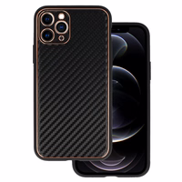 TEL PROTECT Leather Carbon dėklas telefonui Iphone 11 juodas