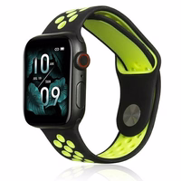 Beline Dirželis Apple Watch Sport Silicone 38/40/41mm juodas/žalsvai geltonas