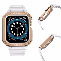 Apsauginė apyrankė Apple Watch 38/40/41mm šarvuotas dėklas - balta, rožinis auksas