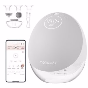 Momcozy M9 Breast pump with app control – Single set Gray