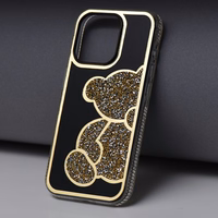 TEDDY BEAR dėklas telefonui IPHONE 16 Pro auksinis