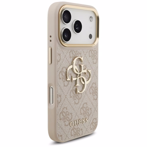 Guess 4G Big 4G Classic Logo Big Strap Metal Buttons dėklas iPhone 17 Pro Max (m) - rožinis