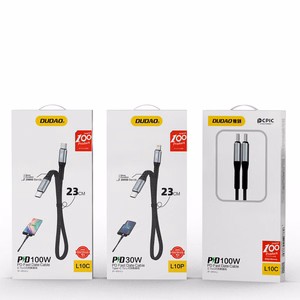 Dudao L10P Lightning - USB-C PD 20W kabelis 0.23m - juodas