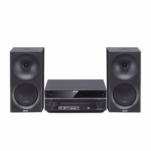 AKAI AM-301B – mikro garso sistema, 40 W (2 × 20 W), CD/MP3, Bluetooth, USB, FM, AUX, juoda