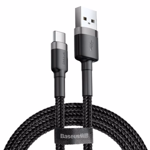 USB cable Baseus Cafule Type-C 2.0m 2A gray-black CATKLF-CG1