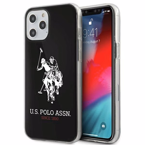 US Polo USHCP12LTPUHRBK Shiny Big Logo dėklas, skirtas iPhone 12 Pro Max 6.7", juodas