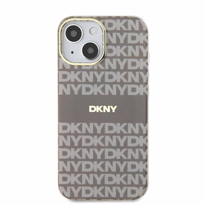 DKNY IML Mono ir juostelės Magnetinis dėklas iPhone 15 / 14 / 13 - smėlinė