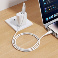 Silikoninis kabelis USB A į Lightning Hoco 27W 1 m X124 baltas