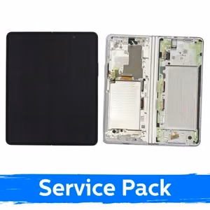 LCD Display Compatible With Samsung F926 Z Fold3 (INNER) with Frame / Phantom Silver / (Service Pack)