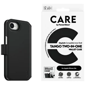CARE by PanzerGlass Feature Tango 2in1 Portfelio tipo dėklas iPhone 16e - juodas