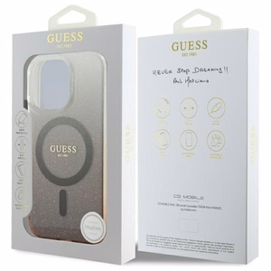 Guess IML Blizgučių gradientas Magnetinis dėklas telefonui iPhone 16 Pro - rudas