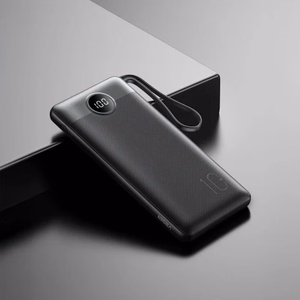 Išorinė baterija Veger W1116 juoda 10000mAh (PD / QC3.0) + integruotas 3in1 laidas