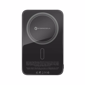 Išorinė baterija su MagSafe Forcell F-Energy SuperSlim F5K8 QC4.0 PD3.0 15W 5000 mAh juoda