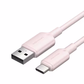 USB 2.0 A į USB-C 3A kabelis Vention CTQPF 1M (rožinis)