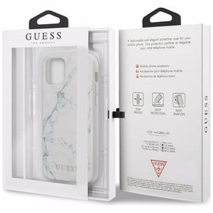 Guess Marmurinis dėklas telefonui iPhone 12 mini 5.4" - baltas