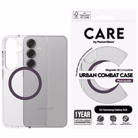 CARE by PanzerGlass Flagship Urban Combat Purple QI dėklas Samsung Galaxy S25 - skaidrus