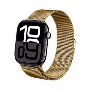 Crong Milano Steel nerūdijančiojo plieno dirželis, skirtas Apple Watch 38 / 40 / 41 / 42 mm, aukso spalvos