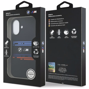 BMW M Silicon Horizontal Line MagSafe deklas, skirtas iPhone 17 - Juodas
